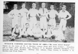 The sporting life in Flamborough included soccer teams, like this 1885 team from Bullock's Corners