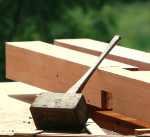 Image of a beetle, also known as a persuader, commander or mallet. Would have been used in the Buttrum Barn construction.